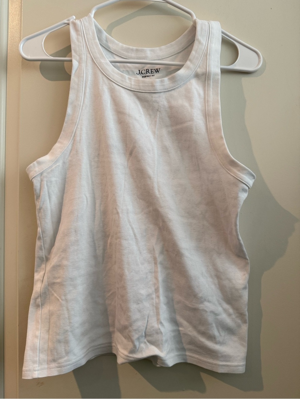 J. Crew White Ribbed Tank